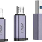 ADAPT USB KIT HEMBRA TIPO C A MACHO USB + V8 + IPHONE 3 EN 1 "WI-C031"