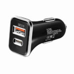 ADAPT DC CARGADOR CELULAR P/AUTO 5V 3AMP 38W USB + TIPO C CARGA RAPIDA 12-2V "CF-DCARCHARGER"